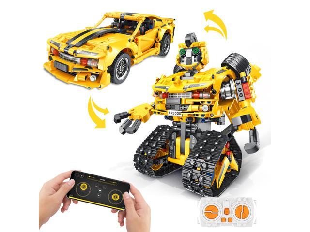 GILOBABY 901PCS STEM Remote Control Robot Car Toys, 2 in 1 Building Block Science Programmable Building Bricks Vehicle Toy Kit, with APP Controlled, Educational Toys Gift for Kids Adults Teen