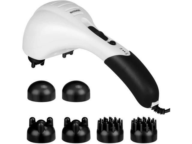 Cotsoco Handheld Neck Back Massager - Double Head Electric Full Body Massager - Deep Tissue Percussion Massage Hammer for Muscles, Arm, Neck, Shoulder, Back, Leg, Foot (Black)