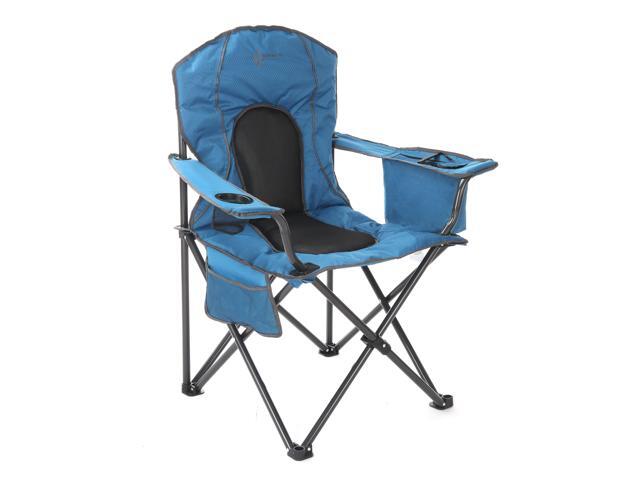 $69.99 ARROWHEAD OUTDOOR Portable Folding Camping Quad Chair w/ 4-Can Cooler, Cup-Holder, Heavy-Duty Carrying Bag, Padded Armrests, Supports up to 330lbs, USA-Based Support, Blue dealfomo