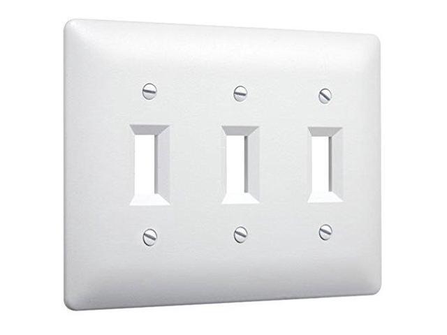 Hubbell Taymac 4440w 3 Gang Paintable Triple Toggle Light Switch Wall Plate Cover White Newegg Com