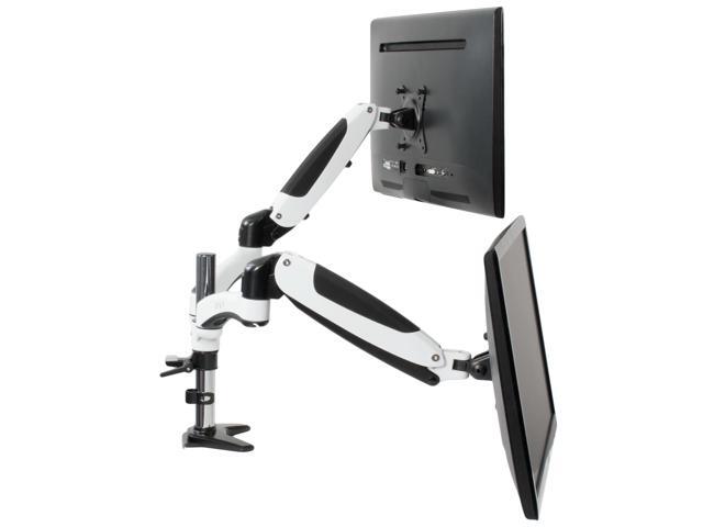 Vivo White Dual Monitor Counterbalance Height Adjule Arm Desk Mount Stand Newegg Com