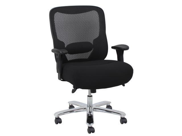 Essentials By Ofm Ess 200 Big And Tall Swivel Mesh Office Chair With Arms Black Chrome Newegg Com
