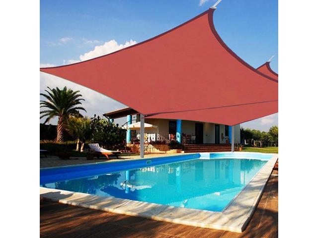 2pcs 18x18 Square Sun Shade Sail Canopy Top 6 Degree Lower 2pcs 18x18 Square Sun Shade Sail Canopy Top 6 Degree Lower Outdoor Patio Cover