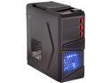 Rosewill - Black Gaming ATX Mid Tower Computer Case - Top-Mounted USB 3.0 Port, Three Fans Included: 1 x Front Blue LED 120mm, 1 x Rear 120mm, 1 x Top 120mm - Galaxy-03