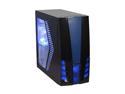 XION Gaming Series Armor X AXP-ARM001-BL Black with Blue LED Light Steel ATX Mid Tower Computer Case