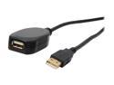 Rosewill RCAB-11009 Black USB2.0 Active Extension Cable Supports Windows 7, Gold Plated, Black