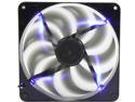 Rosewill RNBL-131409B - 140mm Computer Case Cooling Fan with LP4 Adapter - Black Frame, Smoke Blades & 4 Blue LED Lights, Fluid Dynamic Bearing, Silent