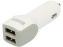 Anker  71AN2452CS-WA  White  24W Dual-Port Rapid USB Car Charger with PowerIQ Technology for iPhone 5s 5c 5; iPad Air, mini; Galaxy S5 S4; Note 3 2; the new HTC One (M8) and More