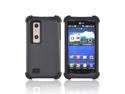 Black Perforated Hard Silicone Hybrid Case Cover For LG Thrill 4g