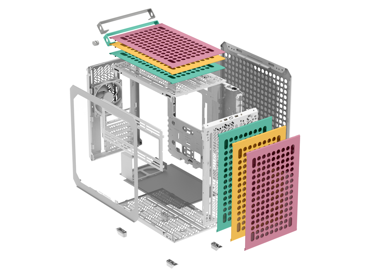 Cooler Master QUBE 500 Flatpack Macaron Small High Airflow Mid-Tower ATX - Picture 2 of 5