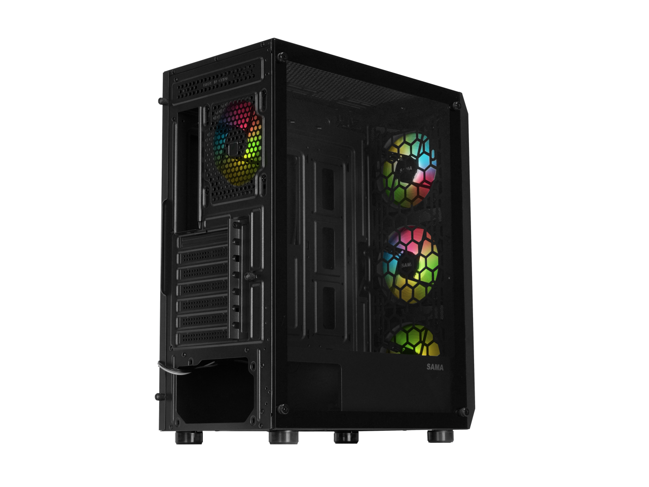 Sama 3313 Black USB3.0 Tempered Glass Micro ATX Tower Gaming