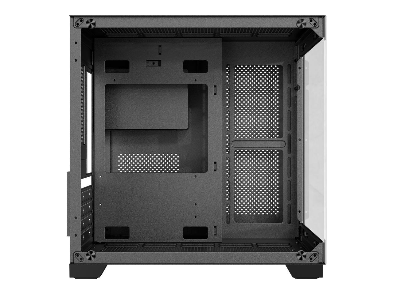 DIYPC DIY-CUBE01-BK Black USB3.0 Tempered Glass Micro ATX Gaming Computer Case - Picture 3 of 5