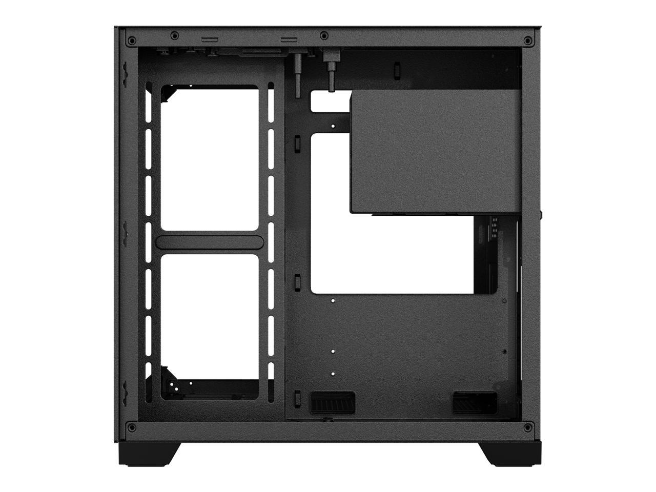 DIYPC DIY-CUBE01-BK Black USB3.0 Tempered Glass Micro ATX Gaming Computer Case - Picture 4 of 5