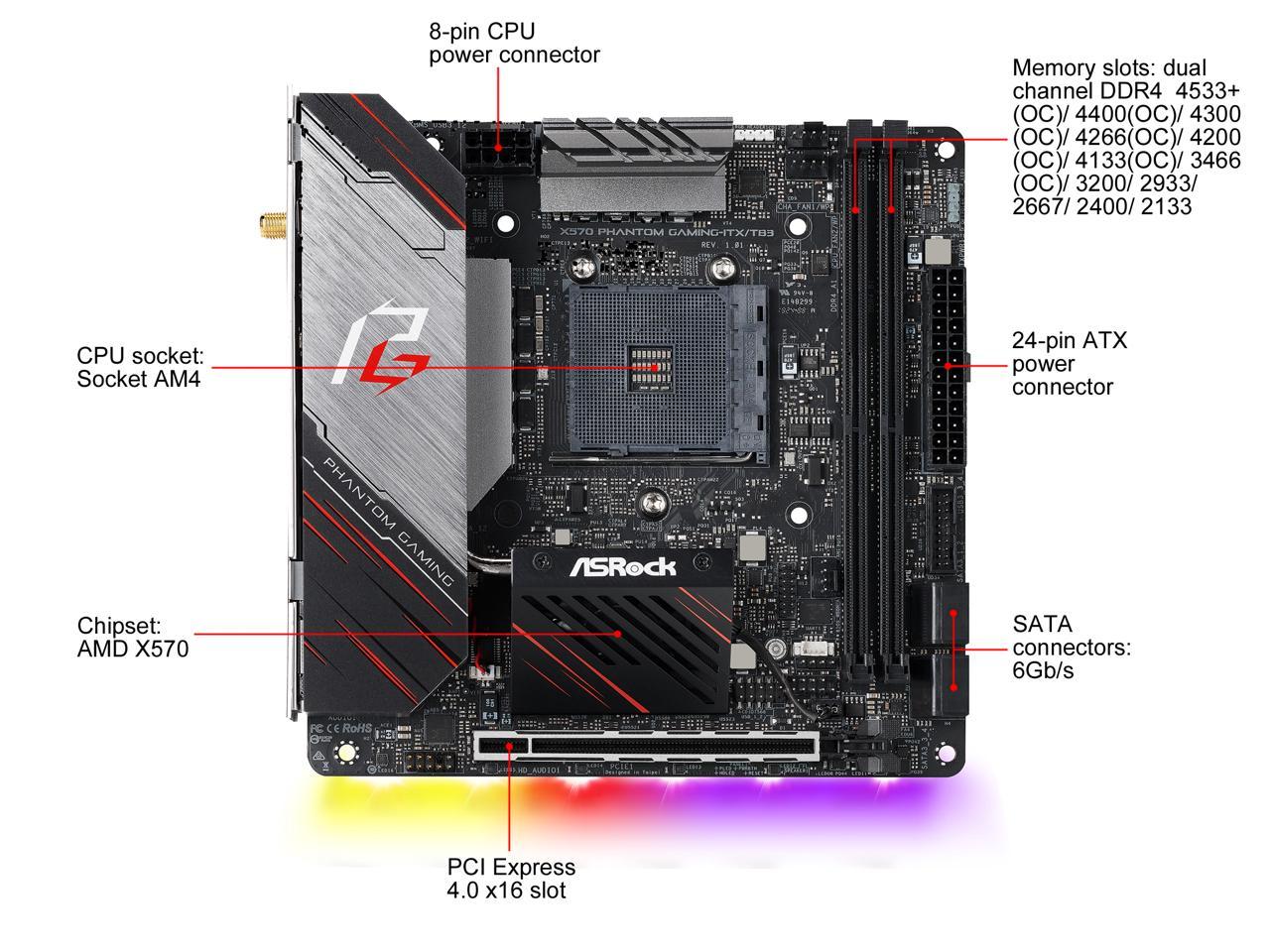 ASRock X570 AMD AM4, Phantom Gaming Motherboard for sale online | eBay