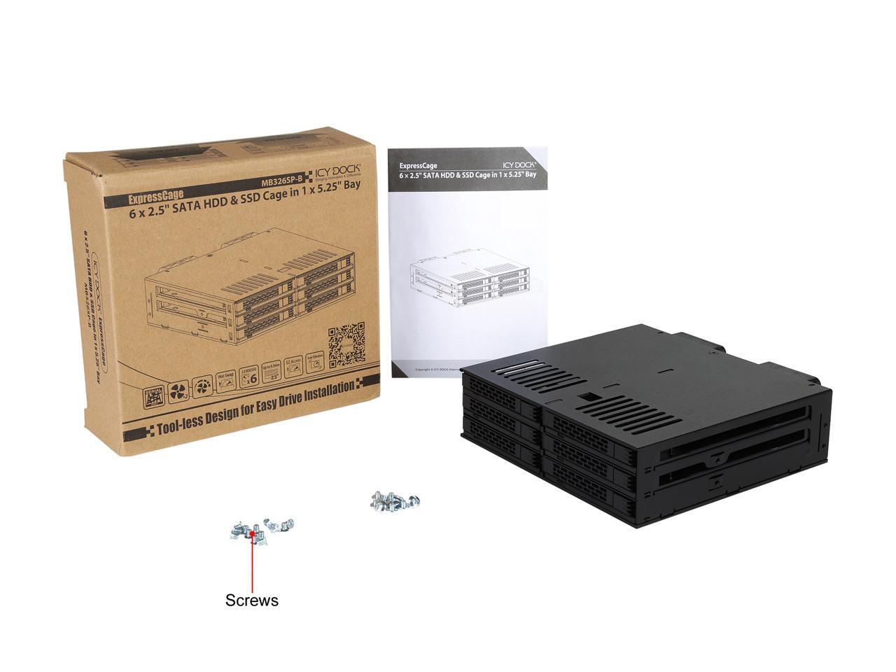 ICY DOCK MB326SP-B | 6 Bay 2.5” SATA HDD / SSD Hot Swap Backplane Cage Enclosure - Picture 4 of 5