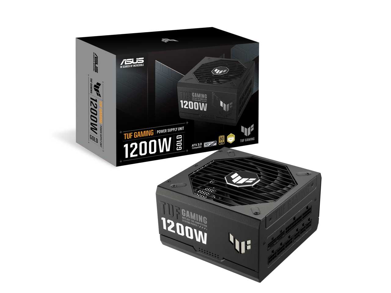 ASUS TUF Gaming 1200W dorado (1200 vatios, compatible con ATX 3.0 potencia totalmente modular - Imagen 1 de 5