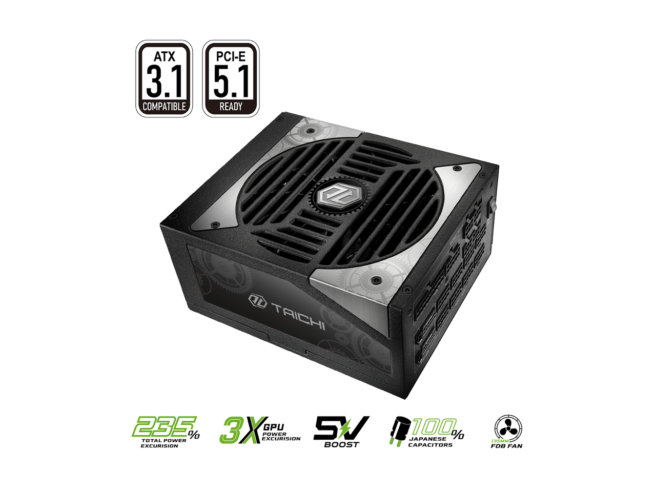 ASRock Taichi TC-1300T（中古・美品） ASRock Taichi TC-1300T 1300W 80 PLUS TITANIUM & Cybenetics