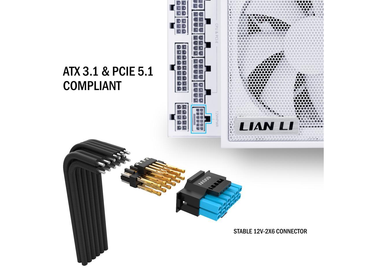 LIAN LI Edge series EG1000 White, 1000W ATX12V v3.1, 80 PLUS