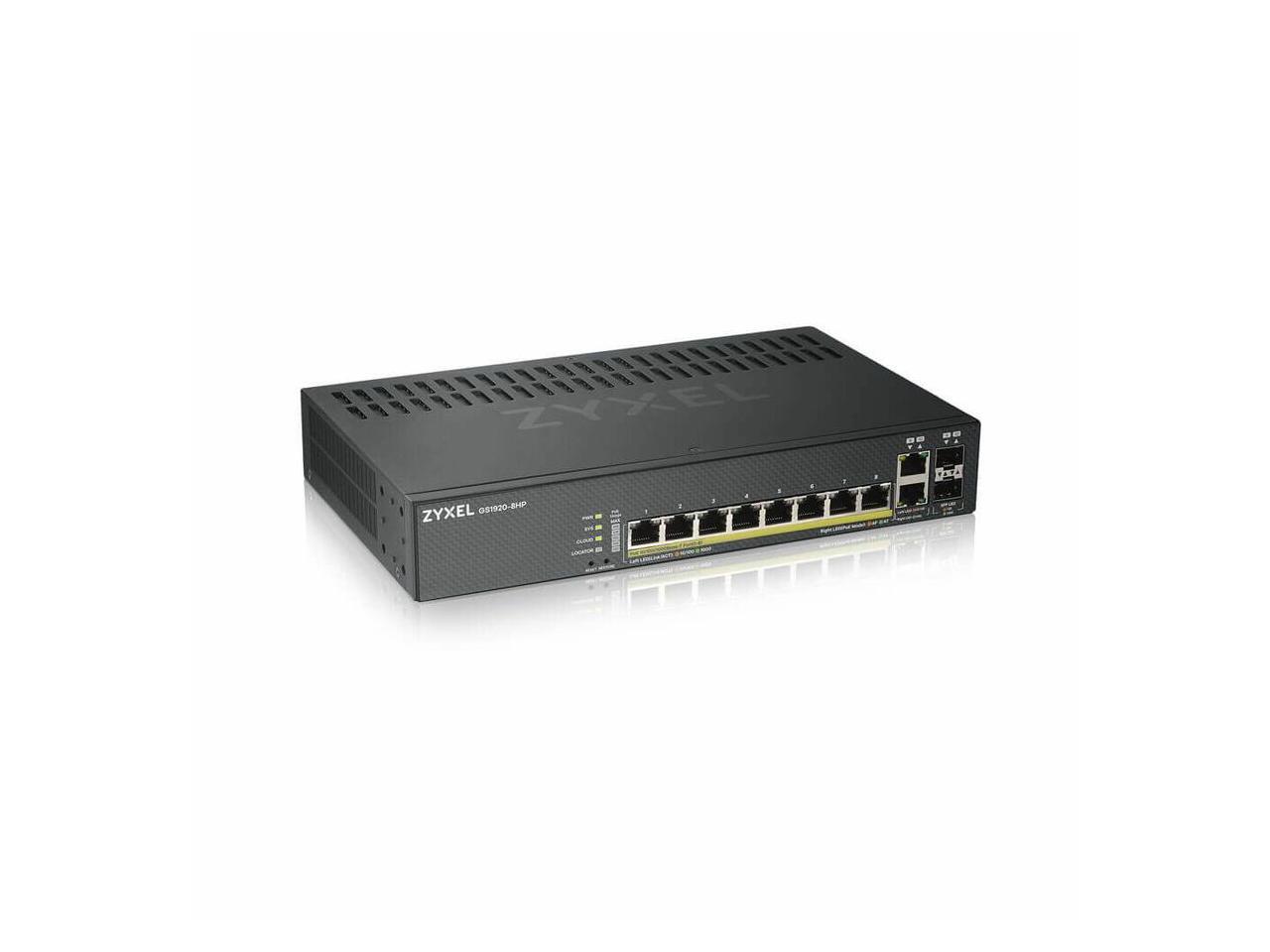 ZyXEL GS1920-8HPv2 8-Port Gigabit Smart Nebula Cloud Managed PoE Switch, 8 PoE+ - Picture 1 of 5