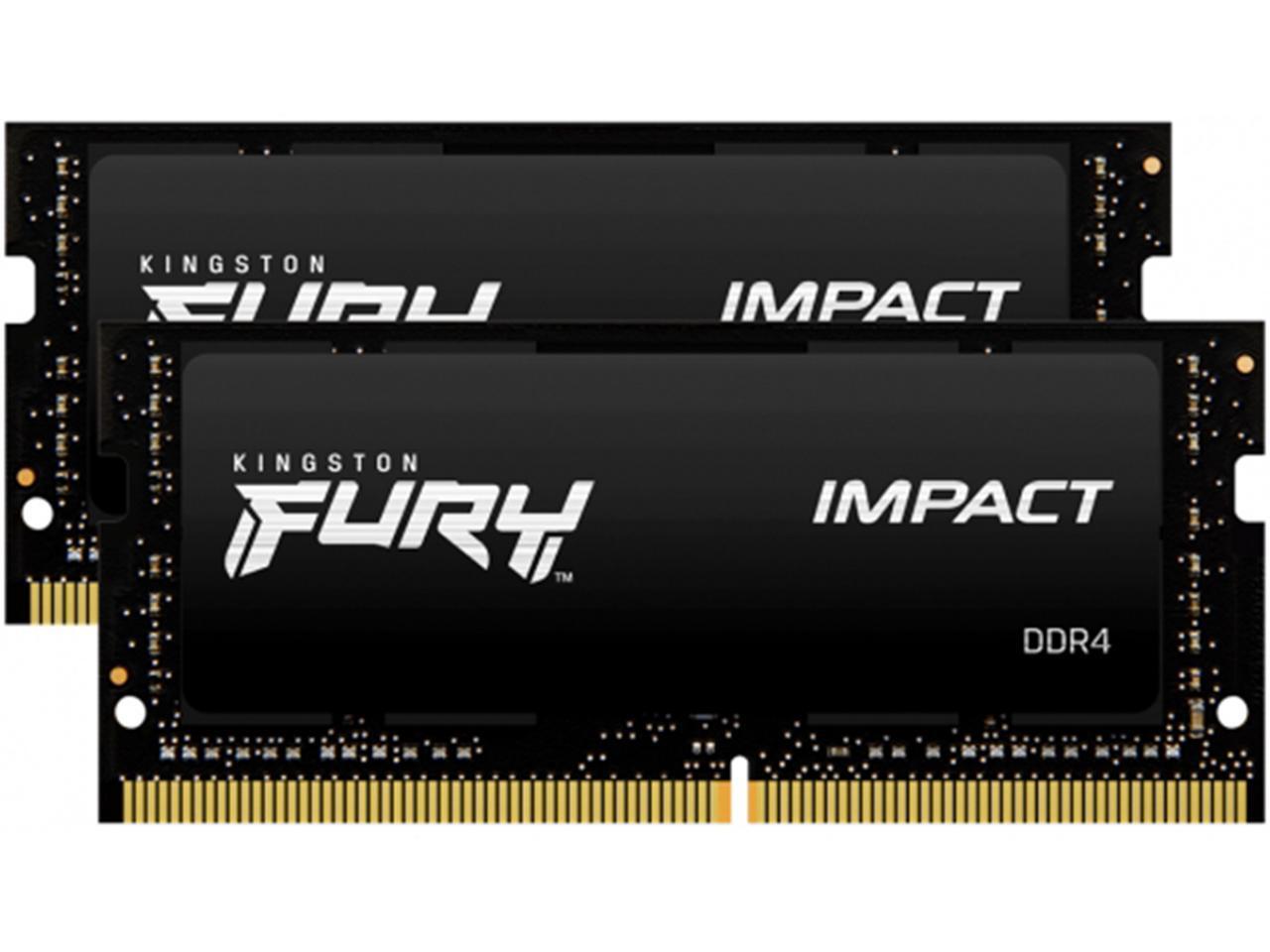 Kingston FURY Impact 16 ГБ (1 x 16 ГБ) 260-контактная память SO-DIMM DDR4 3200 МГц CL20 Black