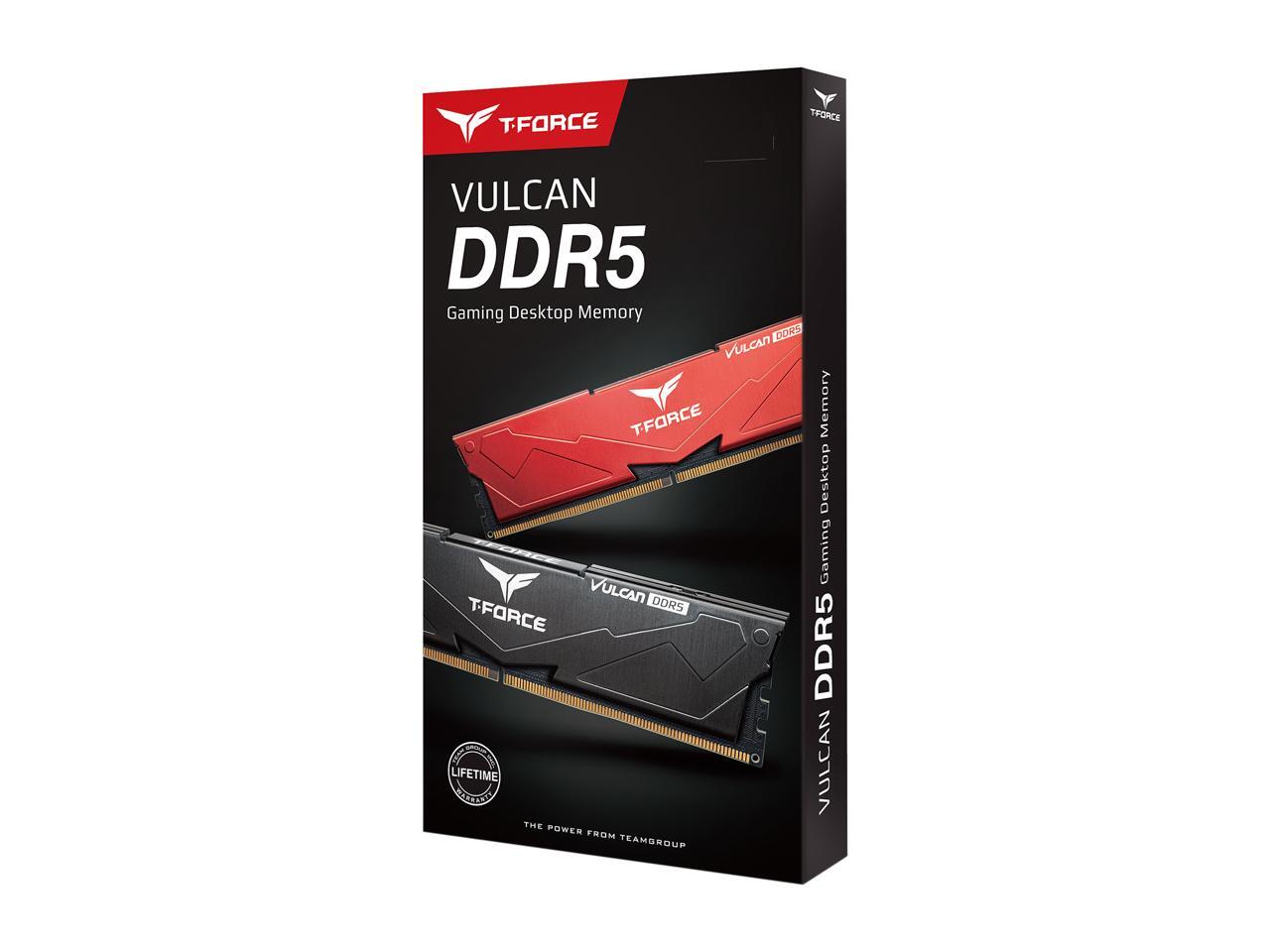 Team T-Force Vulcan 32GB (2 x 16GB) 288-Pin PC RAM DDR5 5200 (PC5