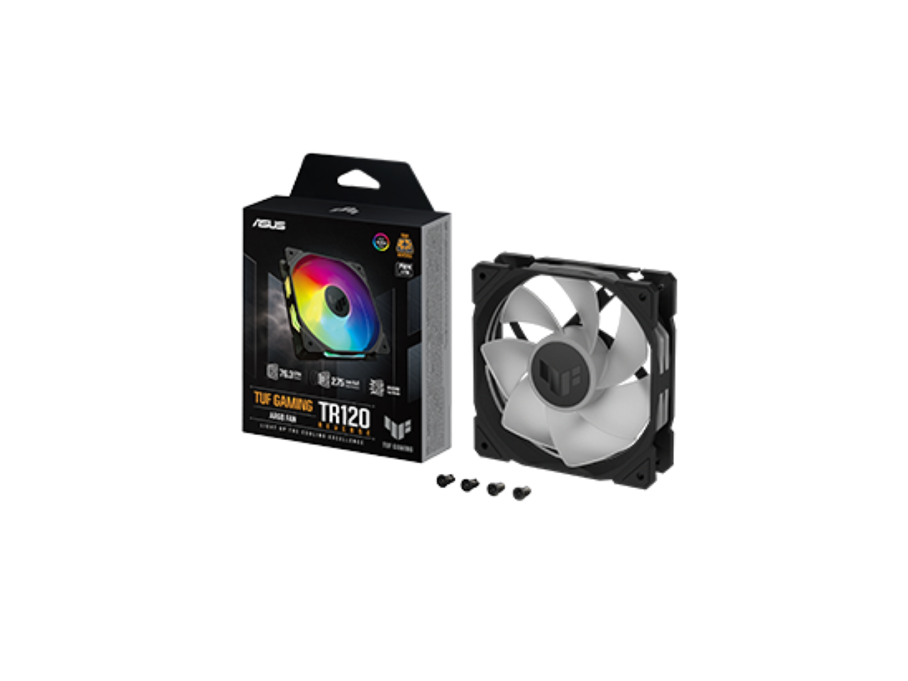 ASUS TUF Gaming TR120 ARGB Reverse Fan - Black - Triple Pack Higher Cooling - Afbeelding 2 van 5