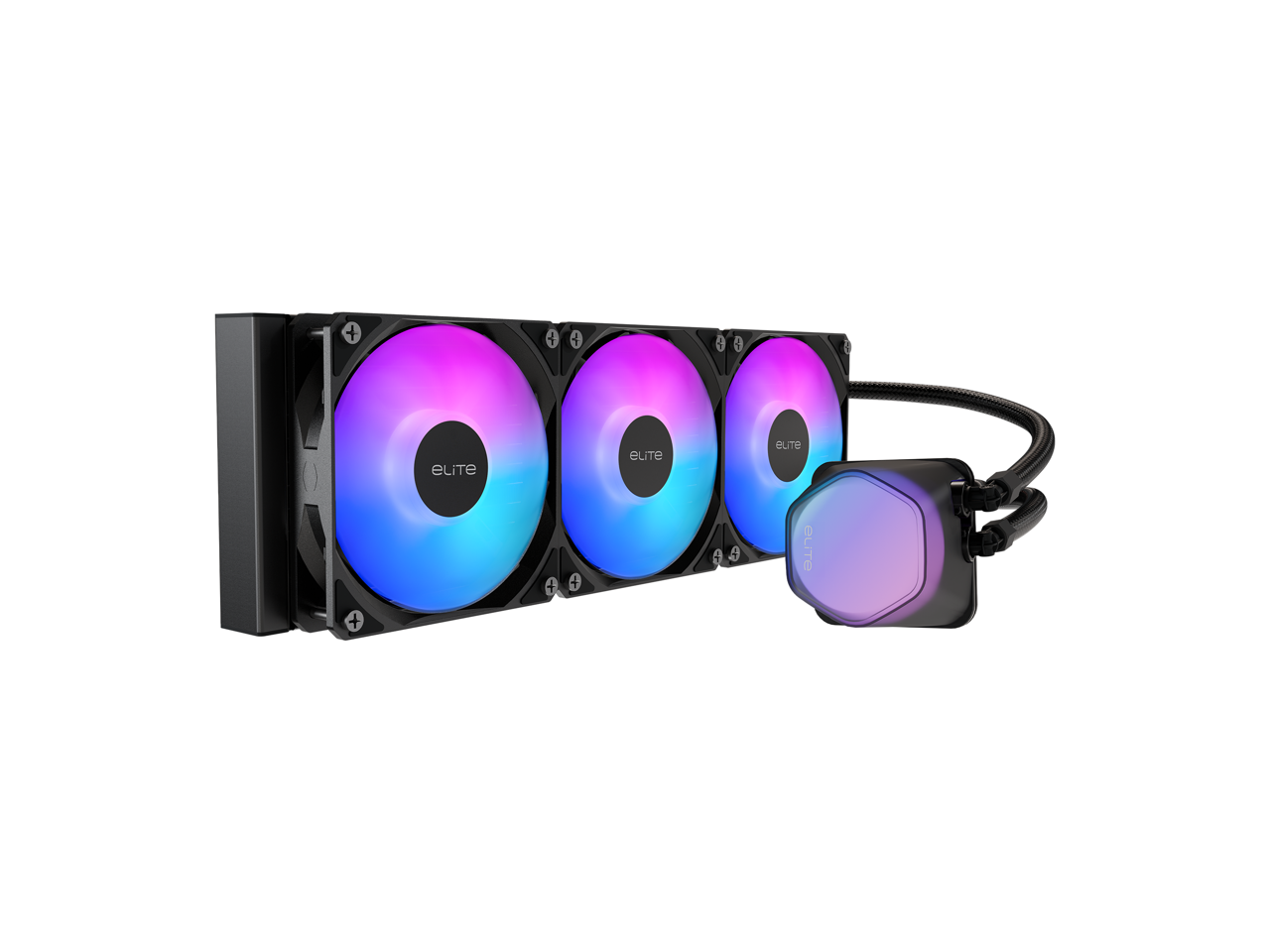 Refroidisseur liquide 360 Elite AIO CPU, R9|Ultra 7, pompe à roulement en céramique, - Photo 1/5