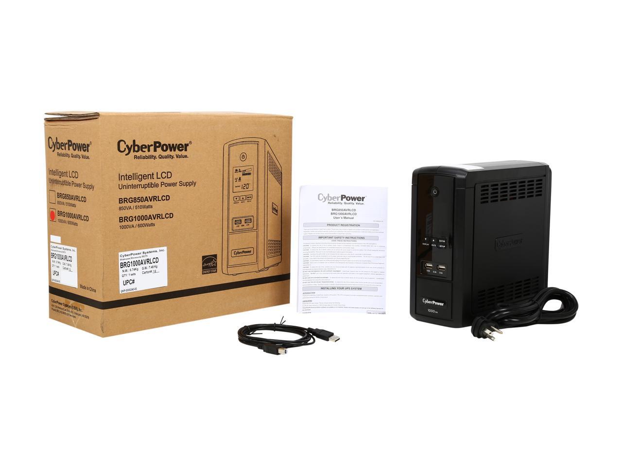 CyberPower BRG1000AVRLCD Intelligent LCD UPS Systems - 1000VA/600W, 120 VAC, - Picture 4 of 5