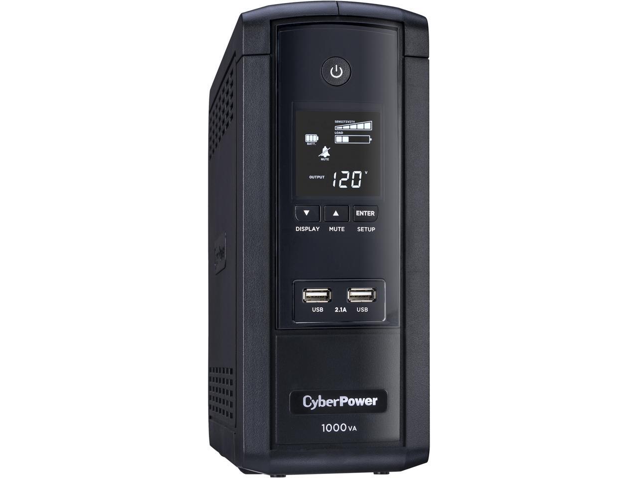 CyberPower BRG1000AVRLCD Intelligent LCD UPS Systems - 1000VA/600W, 120 VAC, - Picture 1 of 5