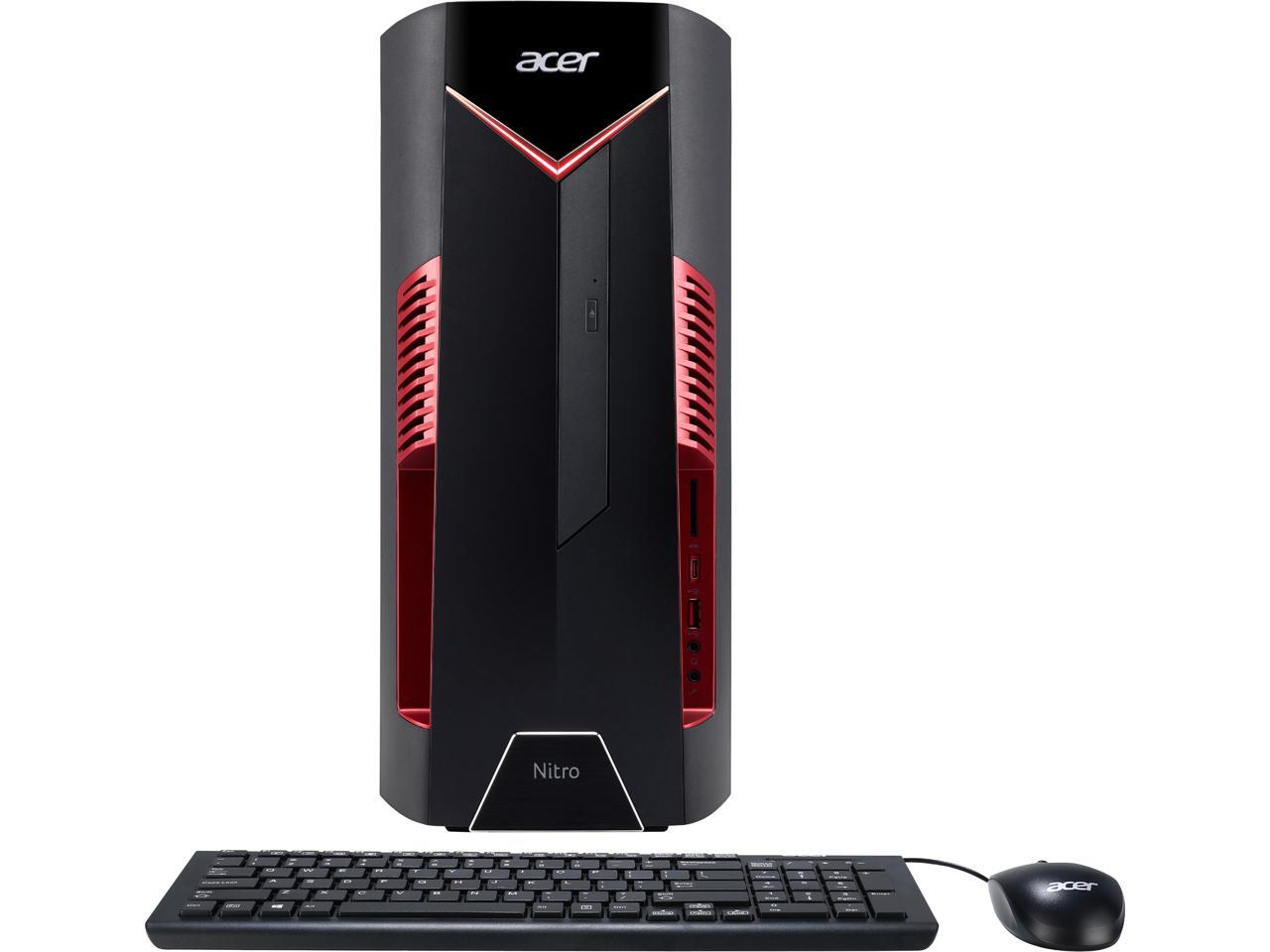 Acer Nitro 50 Intel i7-8700 (3.2 GHz) Gaming Desktop, 8GB DDR4, 1TB HDD, 16GB Optane Memory, AMD Radeon RX 580