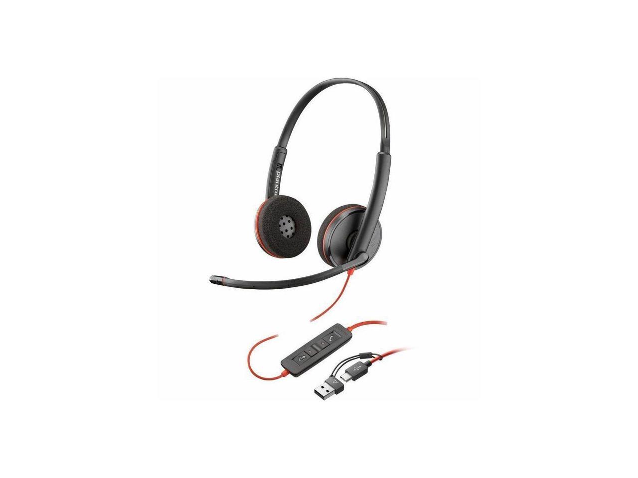 Poly Blackwire 3220 Stereo USB-C Headset + USB-C/A Adapter - Stereo - USB Type - Picture 1 of 4