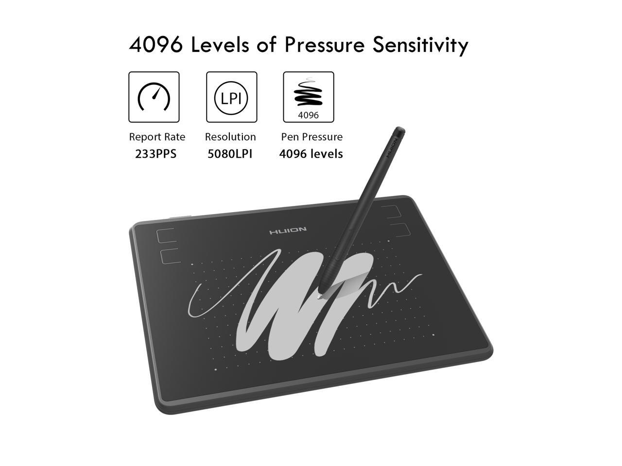 Huion H430P OSU Graphics Drawing Tablet, Glove, 4 Express Keys, Battery-Free Stylus