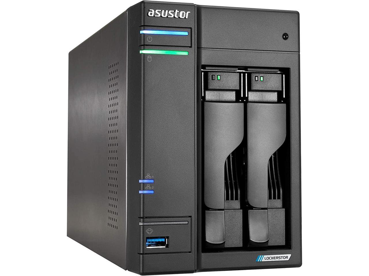 Asustor Lockerstor 2 Gen 2 AS6702T 2 Bay NAS, Quad-Core 2.0GHz CPU, Dual 2.5GbE - Afbeelding 1 van 5