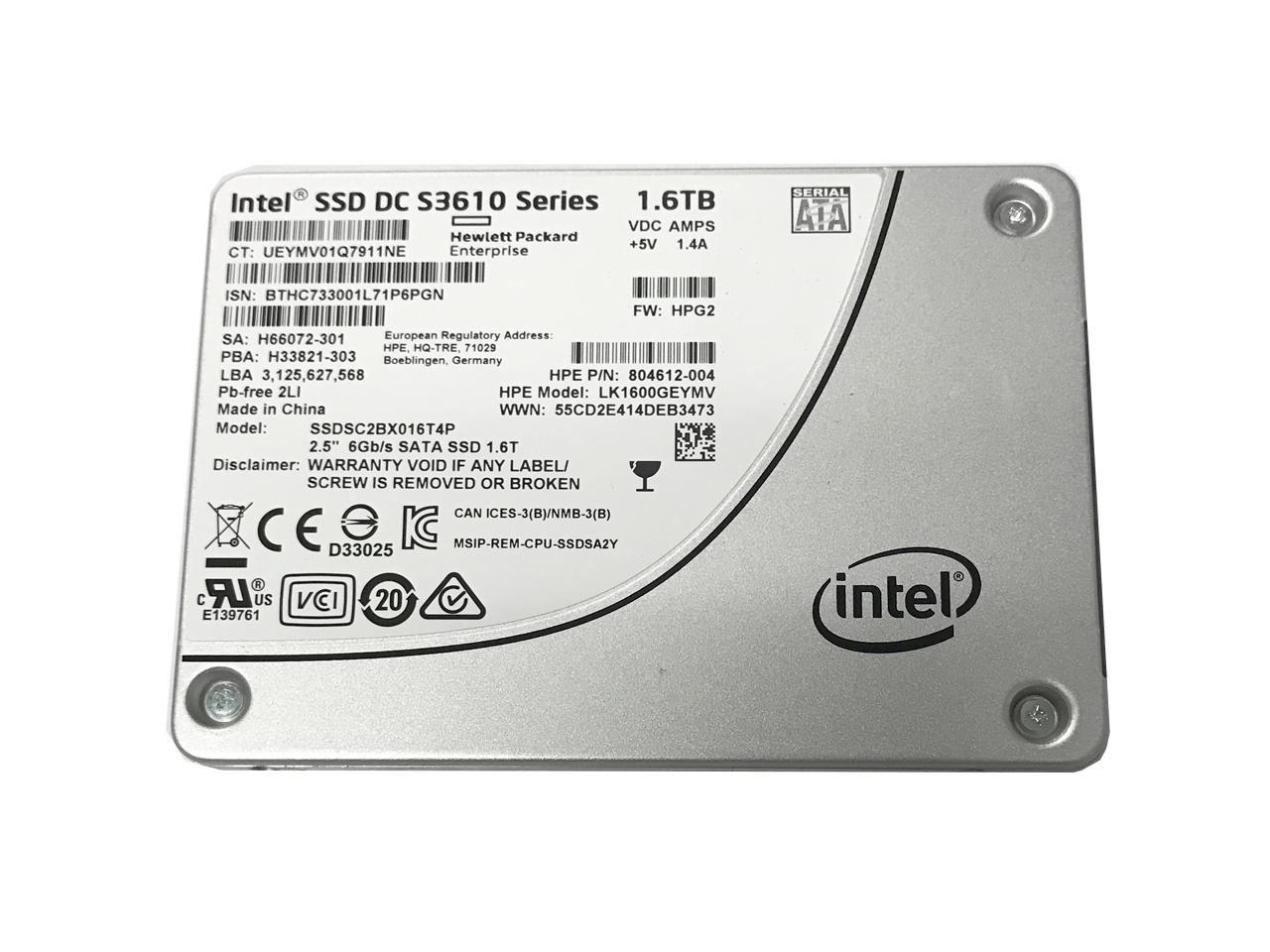 Intel DC S3610 1.6TB SATA III MLC 6.0Gb/s 2.5" Internal Solid State Drive