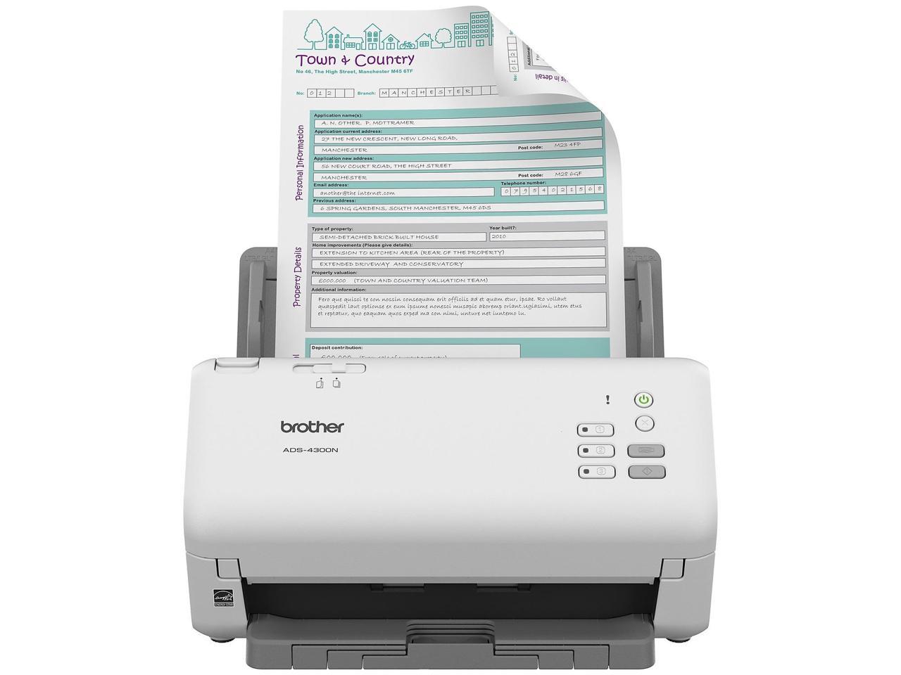 Brother ADS4300N 24 bit Dual CIS 600 x 600 dpi Sheet Fed Professional Desktop - 第 2/5 張圖片