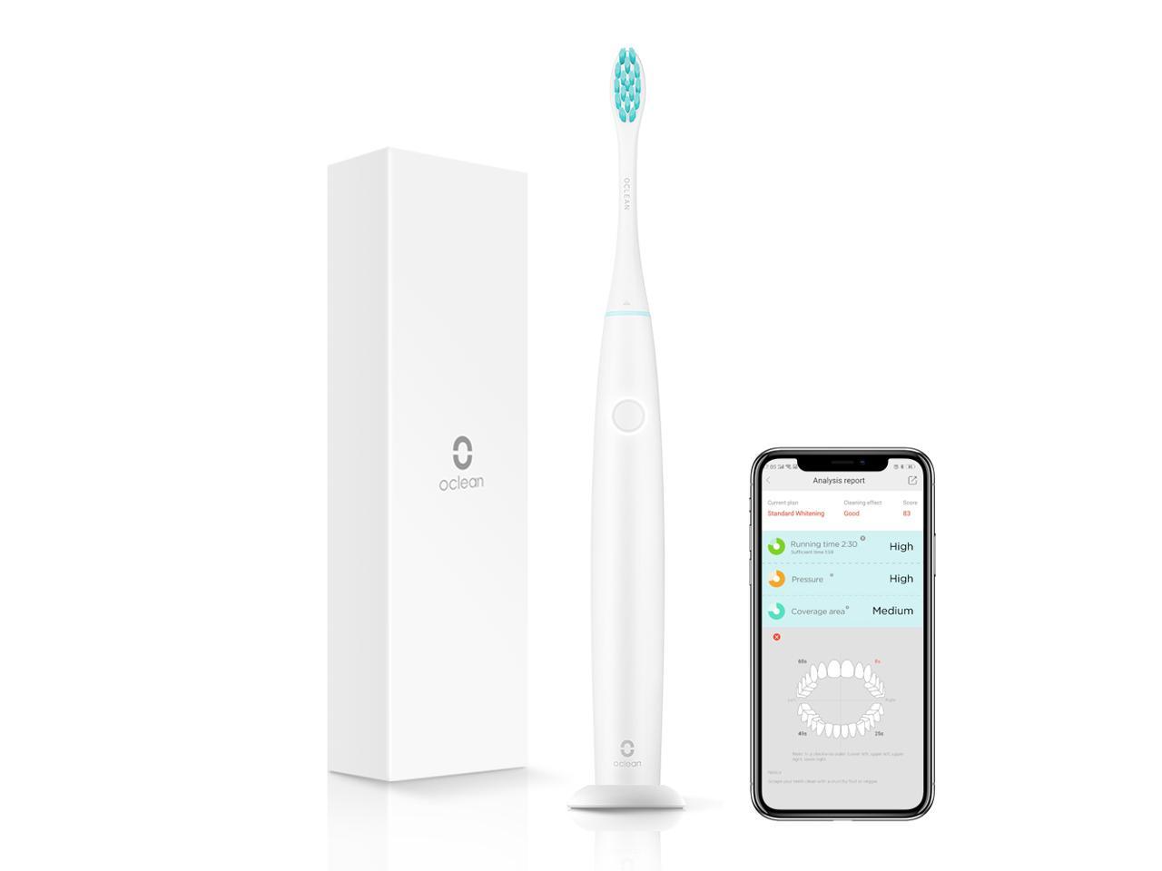Oclean Rechargeable Electric Sonic Waterproof Smart Toothbrush with Pressure Sensor, 30 Days Battery Life (More Options)