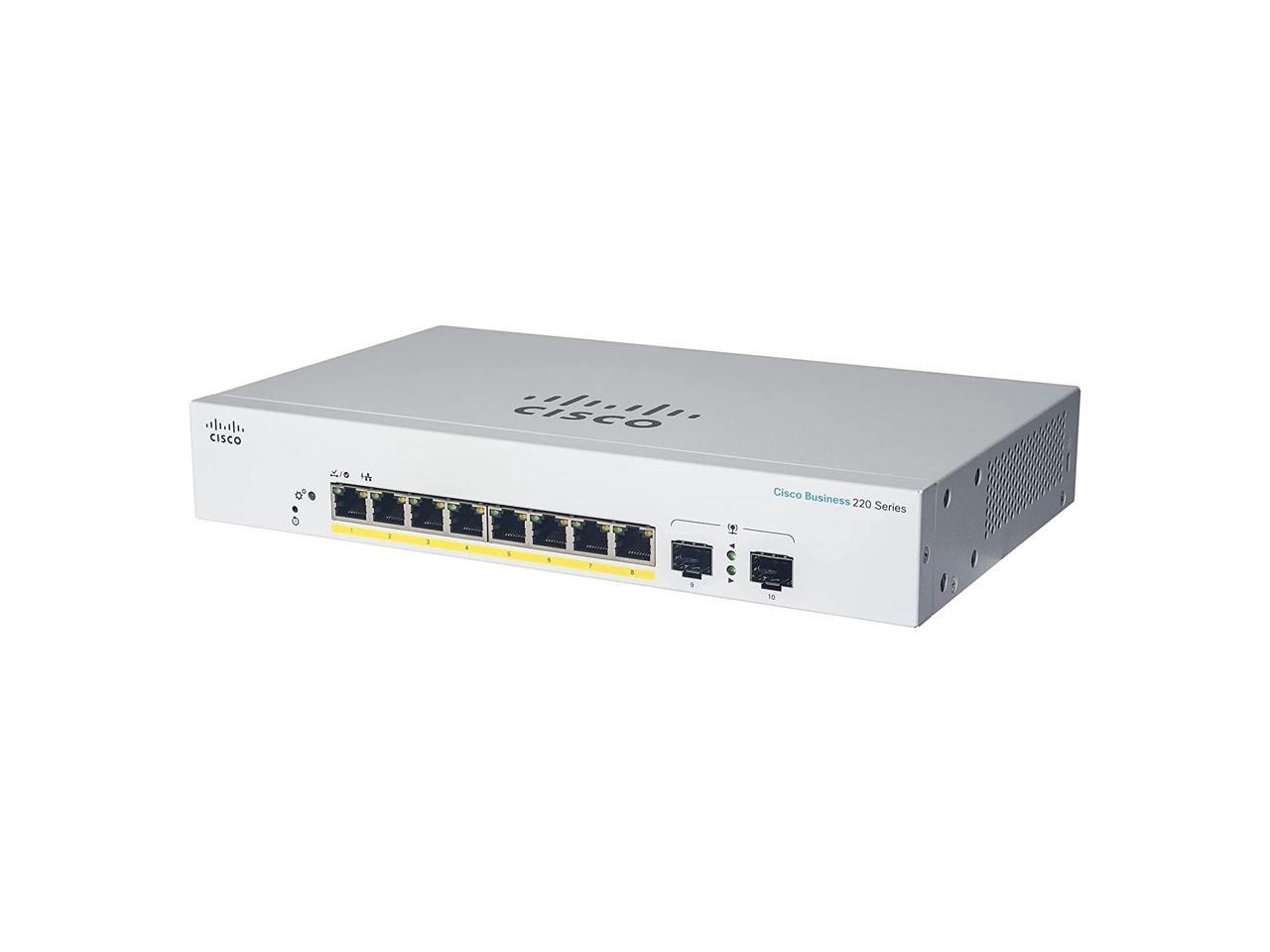 Cisco Business CBS220-8T-E-2G Smart Switch | 8 Port GE | 2x1G Small Form-Factor - Picture 1 of 5