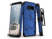 Zizo BOLT Series compatible with Samsung Galaxy S8 Plus Case Military Grade Drop Tested with Tempered Glass Screen Protector Holster BLUE BLACK