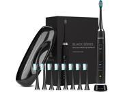AquaSonic Black Series Ultra Whitening Toothbrush - 8 DuPont Brush Heads & Travel Case Included - Ultra Sonic 40,000 VPM Motor & Wireless Charging - 4 Modes w Smart Timer - Modern Electric Toothbrush
