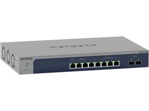 NETGEAR 8-port 10-Gigabit / Multi-Gigabit Ethernet Unmanaged Switch with 1  SFP+ ports, Desktop and Rackmount (XS508M) 