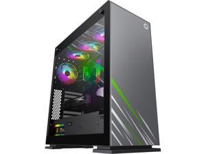 NeweggBusiness - GAMEMAX Contac COC BG Black / Grey Steel / Tempered Glass  ATX Mid Tower Computer Case