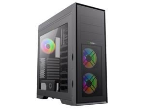 Gamemax Nova N6 Black USB3.0 Tempered Glass ATX Mid Tower Gaming Computer  Case w/ RGB Strip x Front and 1 x RGB Rainbow Fan x Rear (Pre-Installed) 