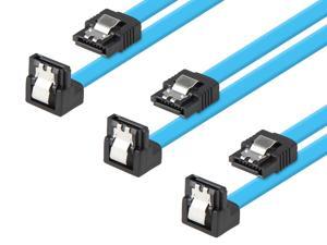 10-Pack 18-Inch SATA III Cable Right Angle Connector Red Line 6.0 Gbps