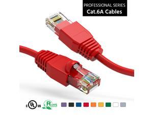 Nippon Labs 4Ft Cat6A UTP Ethernet Network Booted Cable, 24AWG 41 Feet Gigabit LAN Network Cable RJ45 High Speed Patch Cable, Red, 60CAT6A-4RD