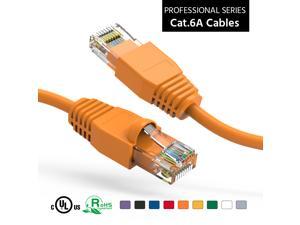 Nippon Labs 25Ft Cat6A UTP Ethernet Network Booted Cable, 24AWG 25 Feet Gigabit LAN Network Cable RJ45 High Speed Patch Cable, Orange, 60CAT6A-25OR