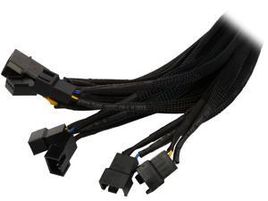 Coboc LP45TX4-18 Sleeved 18 inch 4-pin Molex LP4 to Five(5) x 4-pin TX4 PWM Fan Power Splitter Adapter Converter Cable with one TX4 Female for RPM Feedback Coboc LP45TX4-18 Sleeved 18 inch 4-pin Molex LP4 to Five(5) x 4-pin TX4 PWM Fan Power Splitter Adapter Converter Cable with one TX4 Female for RPM Feedback