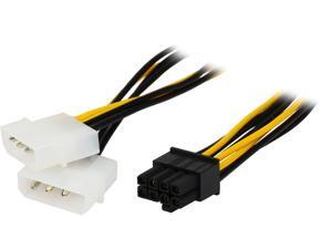 Coboc 2LP4PCIE8-6 6.1 in. Dual 4-pin Molex LP4 to 8 Pin PCI Express Video Card Power Adapter Converter Cable Coboc 2LP4PCIE8-6 6.1 in. Dual 4-pin Molex LP4 to 8 Pin PCI Express Video Card Power Adapter Converter Cable