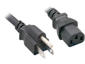 Nippon Labs 18 AWG Standard Power Cord NEMA 5-15P to C13, SVT, 10A, 125V, NEMA5-15P/IEC320 C13, 6ft. Black Cable