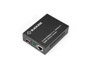 Black Box Pure Networking Gigabit Ethernet (1000-Mbps) Media Converter - 10/100/1000-Mbps Copper to 1000-Mbps Fiber SFP LGC210A-R2