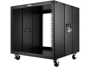 Rosewill 9U Portable Open Server Rack Rolling Cabinet with Handles for Servers, Network, Telecommunications Equipment, 20" Deep - RSPR-9U001 Rosewill 9U Portable Open Server Rack Rolling Cabinet with Handles for Servers, Network, Telecommunications Equipment, 20" Deep - RSPR-9U001
